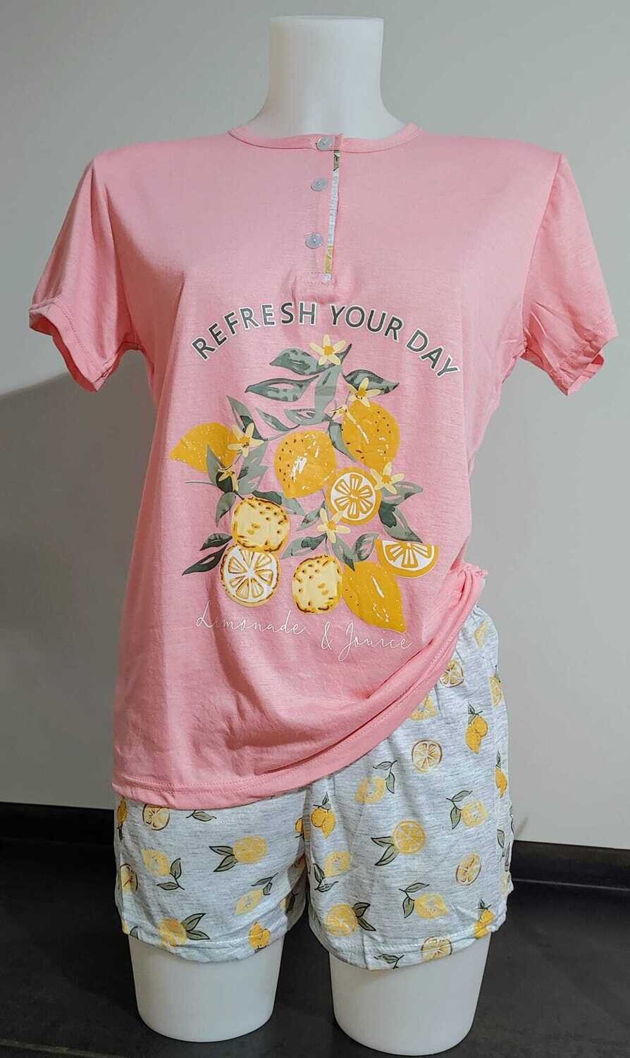 ​Pyjama  short  SAUMON imprimé fruits (coloris au choix)