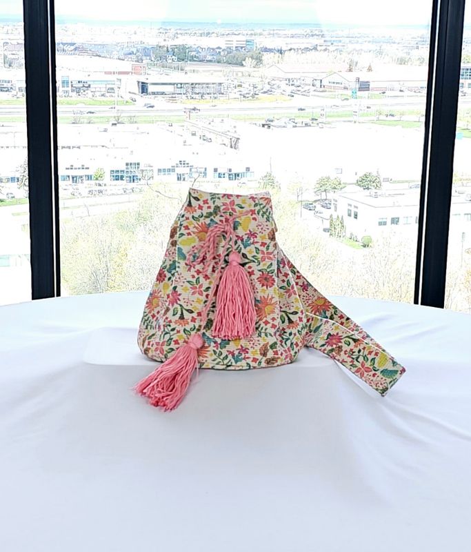 ERICA Pink Garden Canvas Bag