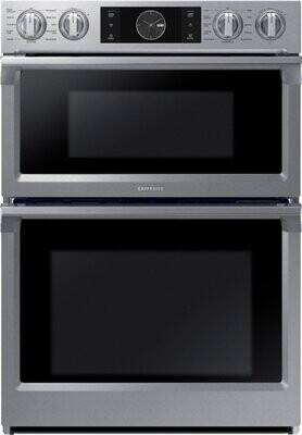 Samsung - 30" Microwave Combination Wall Oven with Flex Duo, Steam Cook and WiFi - Stainless Steel