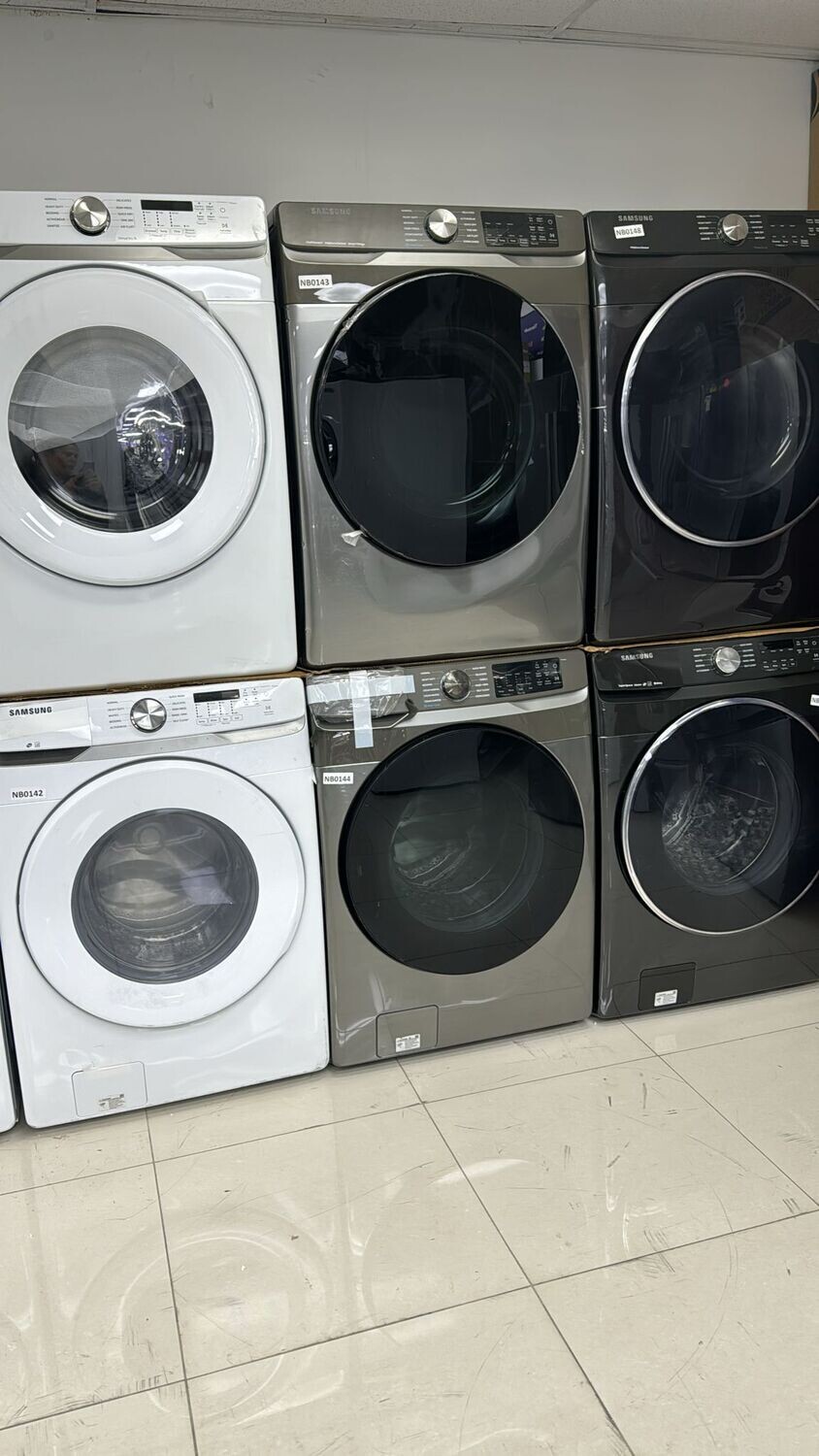 SET SAMSUNG FRONT LOAD open box  WASHER CAPACIDAD 4.5 cf DRYER CAPACIDAD 7.0 cf