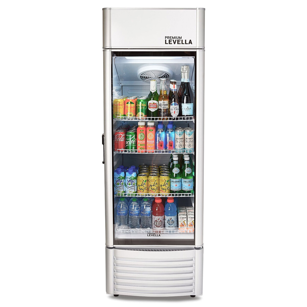 Single Glass Door Merchandiser Refrigerator -Beverage Display Cooler-9.0 cu ft-Silver