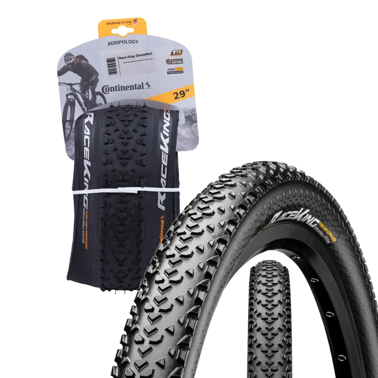 Continental Race King Tire - Tubeless, Folding, Black, PureGrip, ShieldWall System, E25