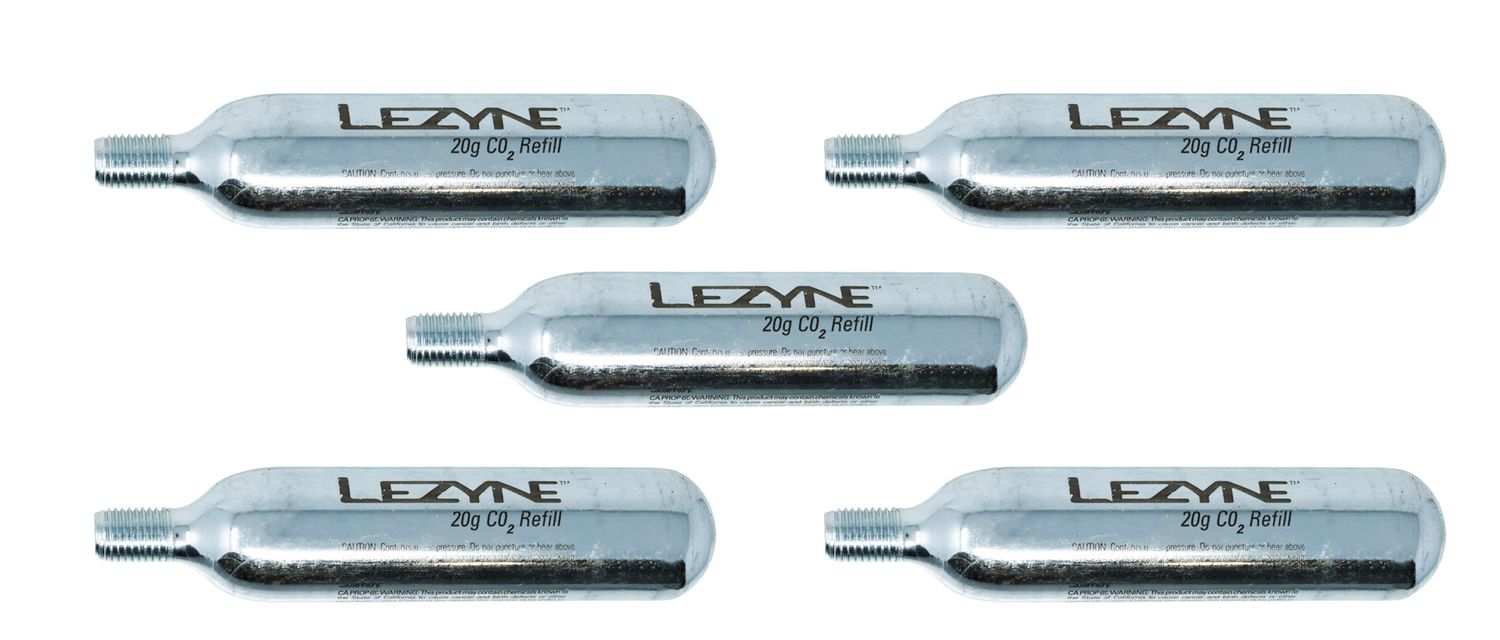 Lezyne 20G CO2 - 5 PACK SILVER