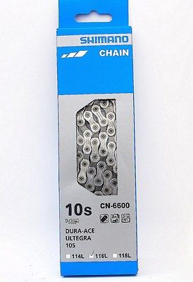 Shimano Chain, CN-6600, 10-Speed, Ultegra, 116 Links, Silver