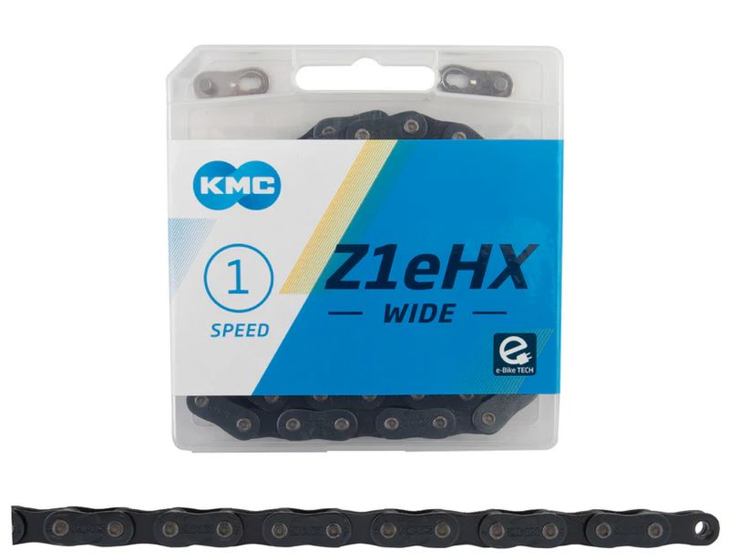 KMC Chain, Z1eHX Wide, Single Speed 1/2" x 1/8", 113 Links with MissingLink Connector