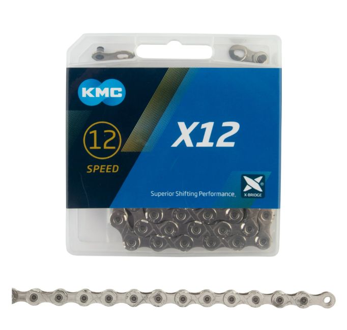 KMC X12 Chain - 12-Speed, 126 Links, Silver