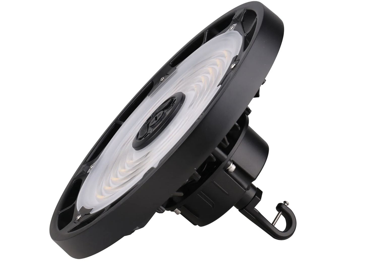 Hoverbay Round Highbay 200W Color Selectable 4000K or 5000K Black Housing Universal Voltage 120 277V