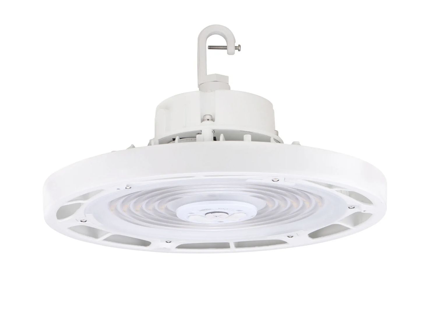 Hoverbay Round Highbay 200W Color Selectable 4000K or 5000K White Housing Universal Voltage 120 277V