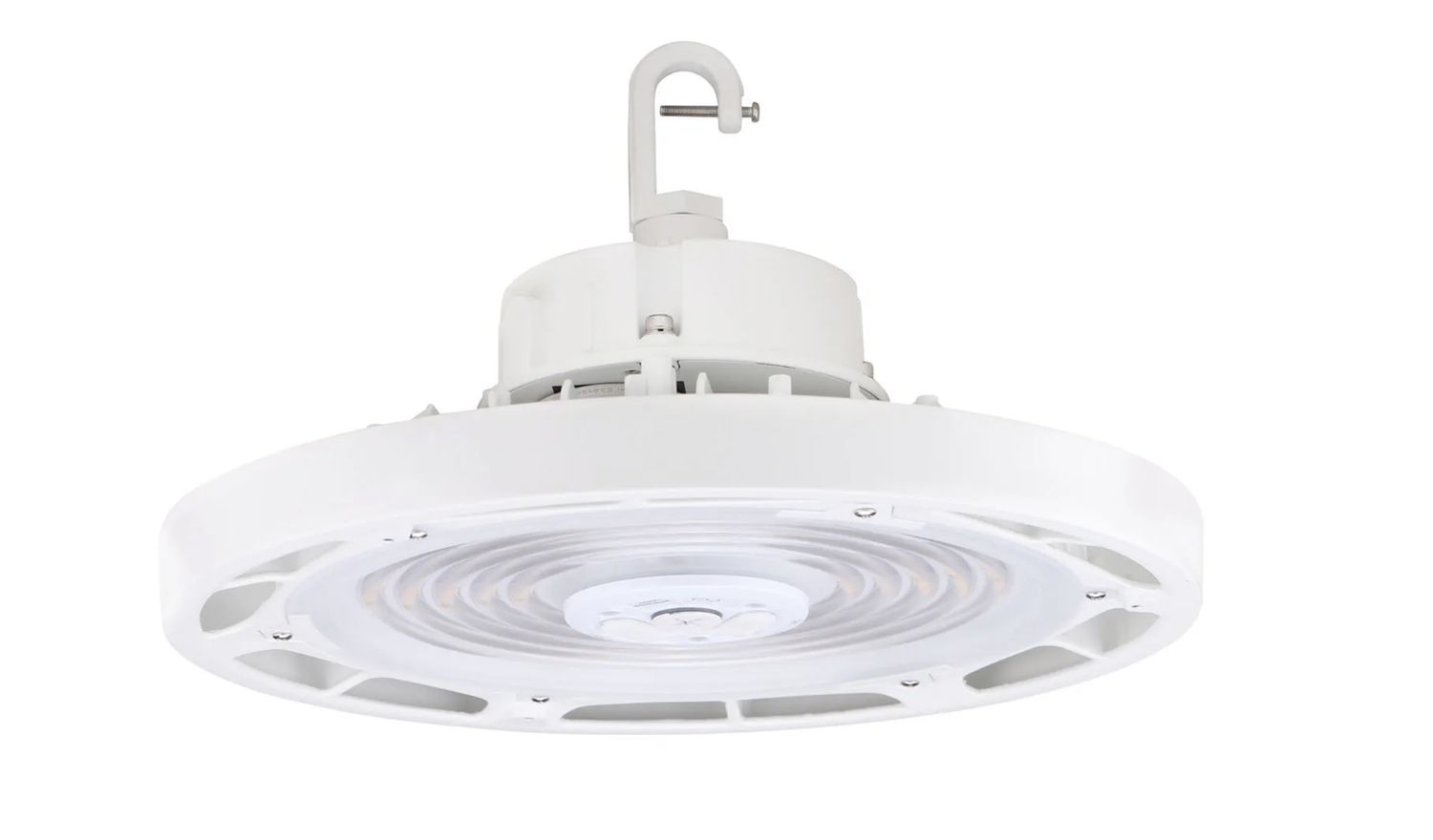 Hoverbay Round Highbay 240W Color Selectable 4000K or 5000K White Housing Universal Voltage 120 277V