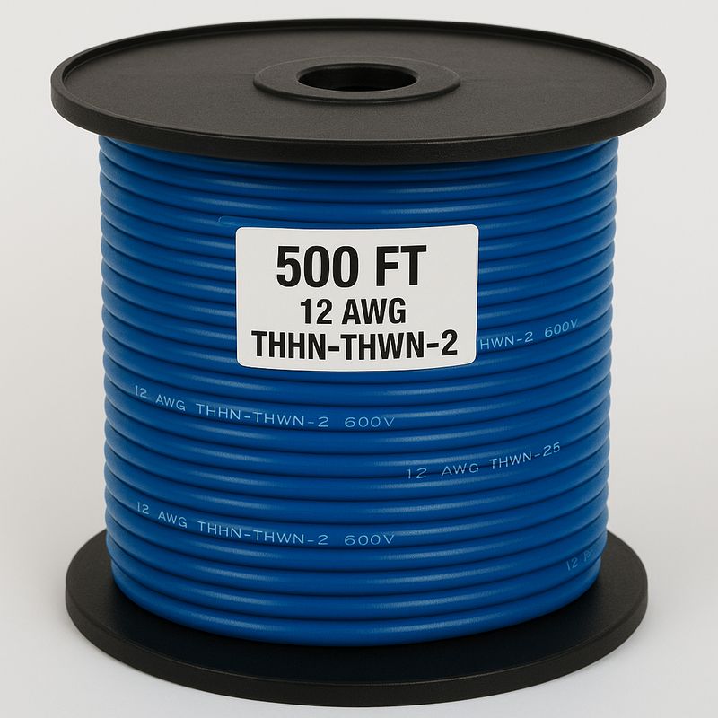 12 AWG-THHN-THWN-2-STR-BLUE-500FT