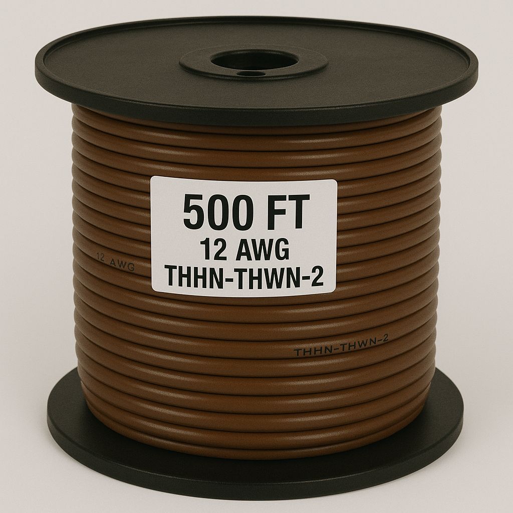 12 AWG-THHN-THWN-2-STR-BROWN-500FT