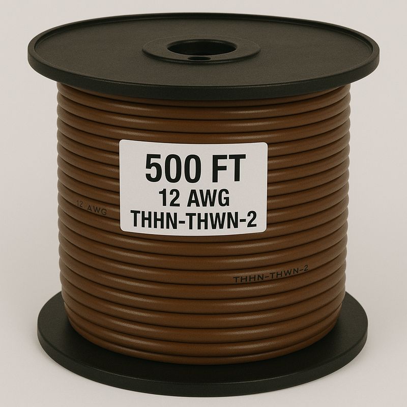 12 AWG-THHN-THWN-2-STR-BROWN-500FT