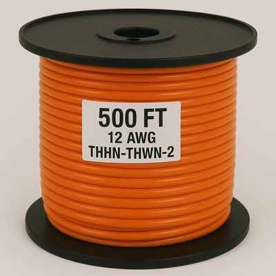 12 AWG-THHN-THWN-2-STR-ORANGE-500FT