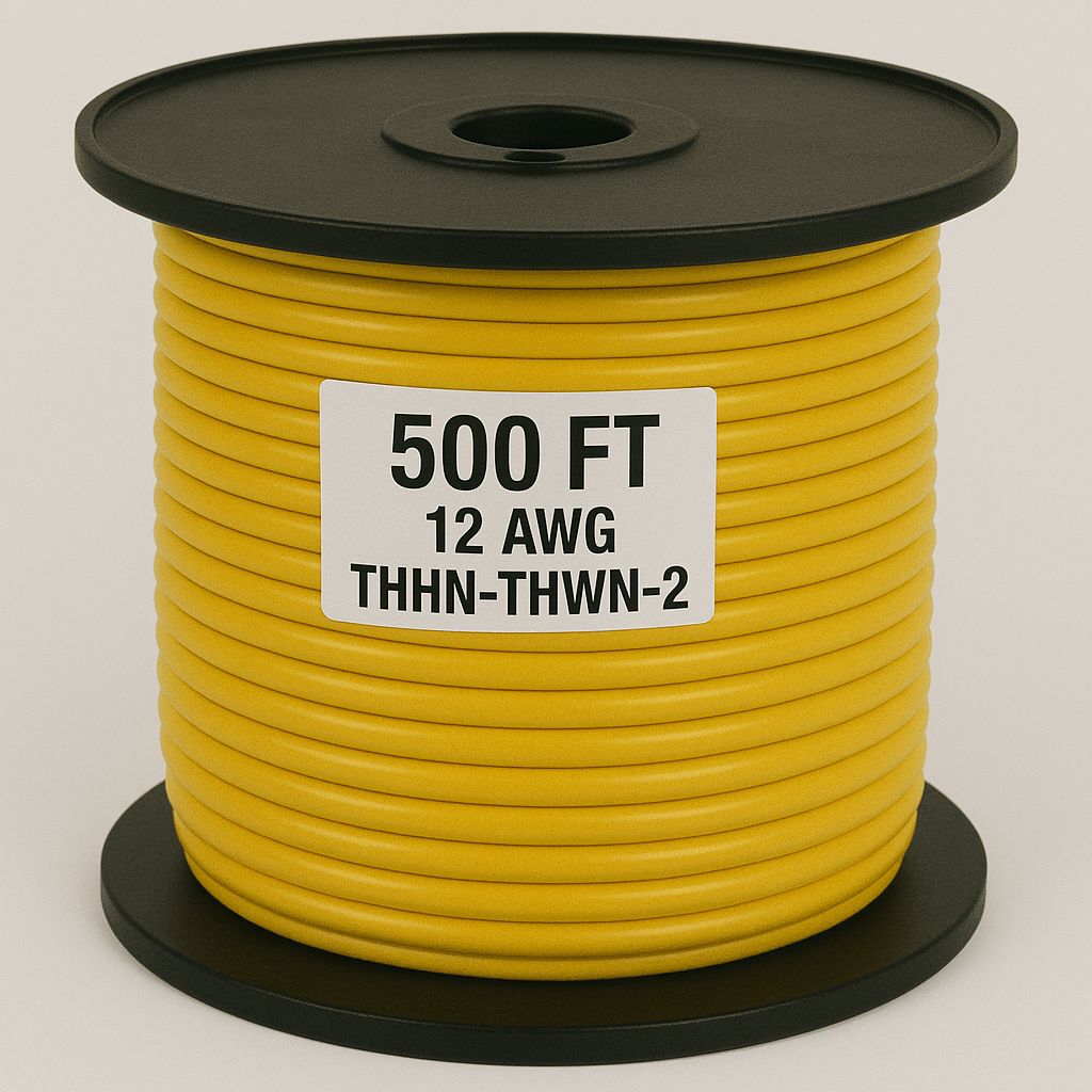 12 AWG-THHN-THWN-2-SOL-YELLOW-500FT