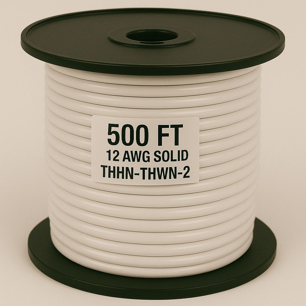 12 AWG THHN CU SOLID WHITE 500 FT COIL