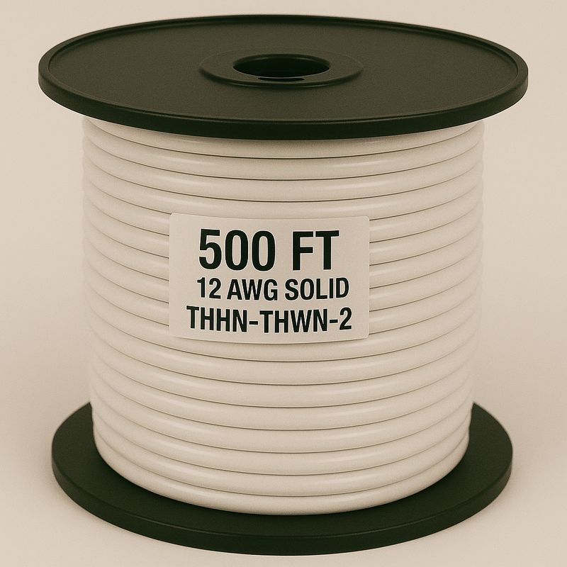 12 AWG THHN CU SOLID WHITE 500 FT COIL
