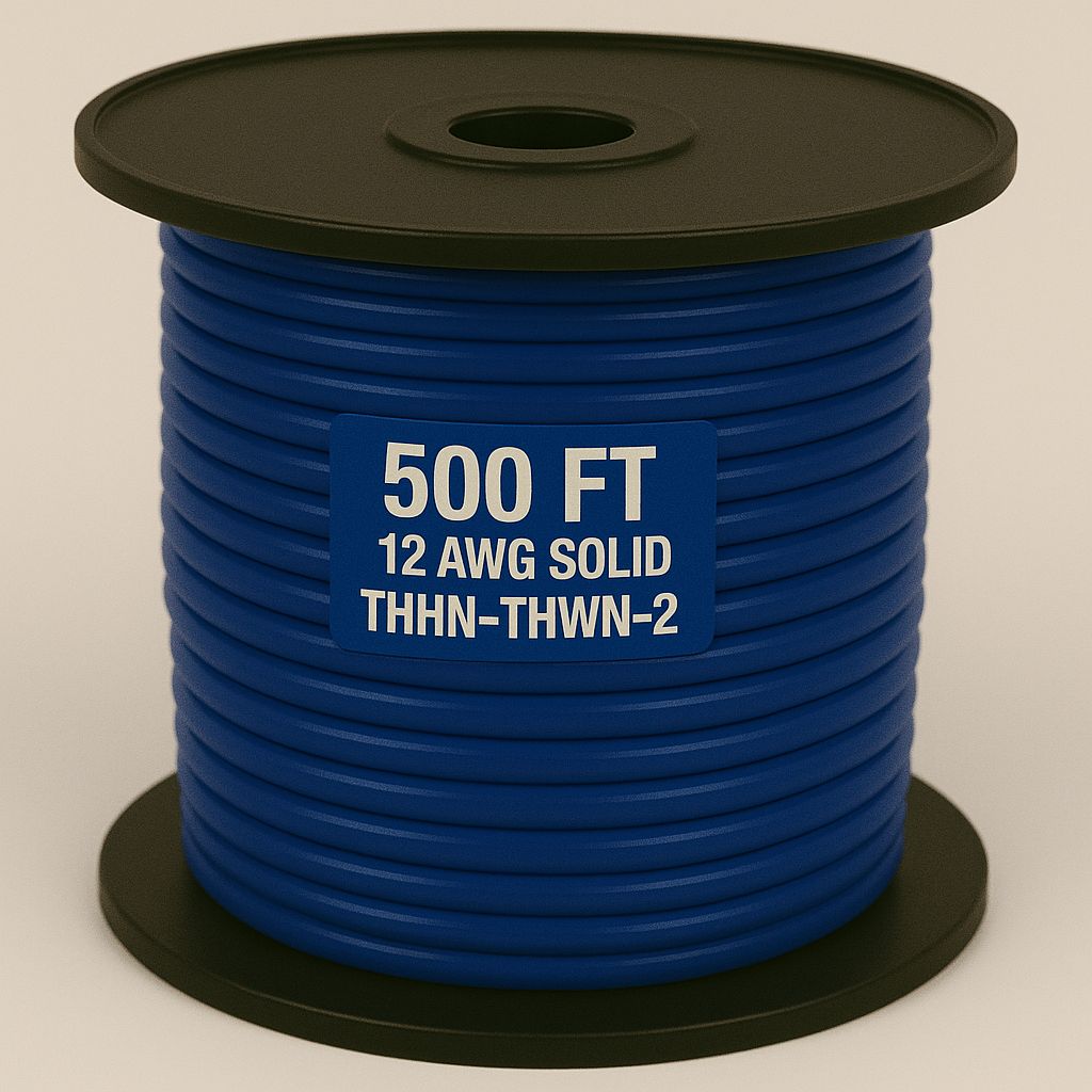 12 AWG-THHN-THWN-2-SOL-BLUE-500FT