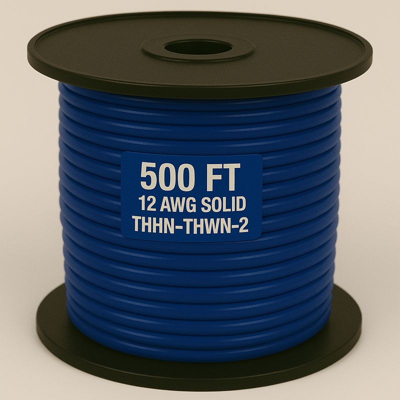 12 AWG-THHN-THWN-2-SOL-BLUE-500FT