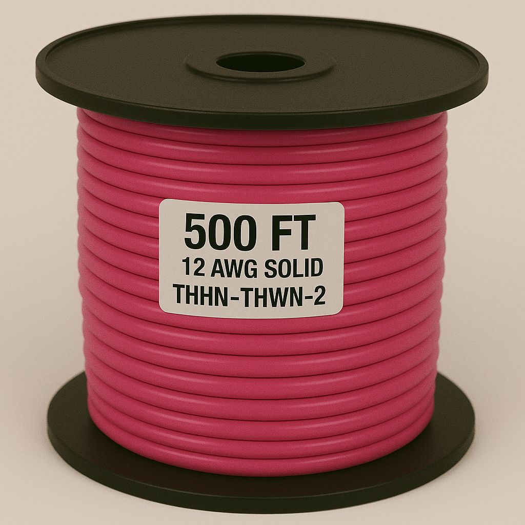 12 AWG-THHN-THWN-2-SOL-PINK-500FT