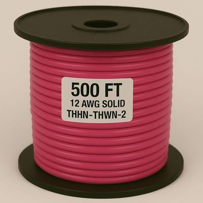 12 AWG-THHN-THWN-2-SOL-PINK-500FT