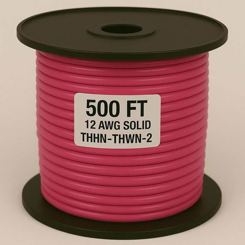 12 AWG-THHN-THWN-2-SOL-PINK-500FT