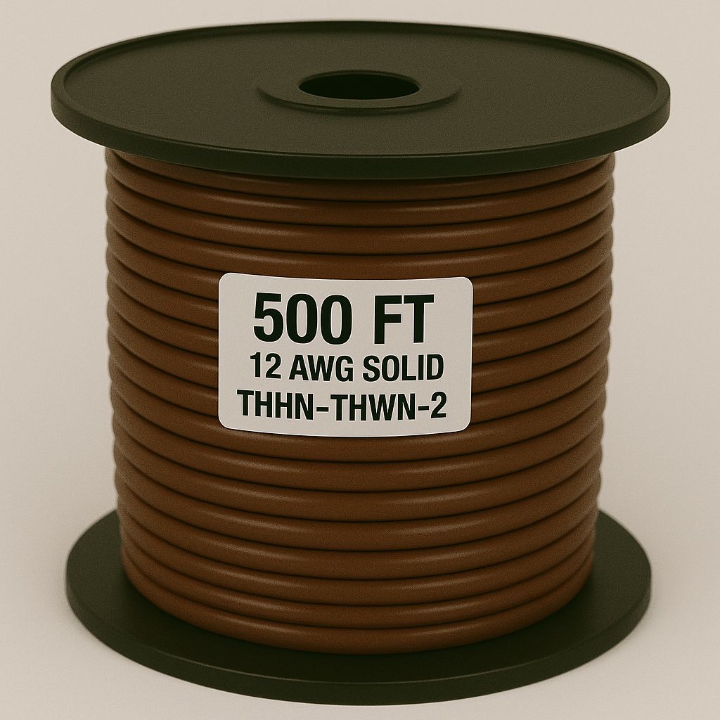 12 AWG-THHN-THWN-2-SOL-BROWN-500FT
