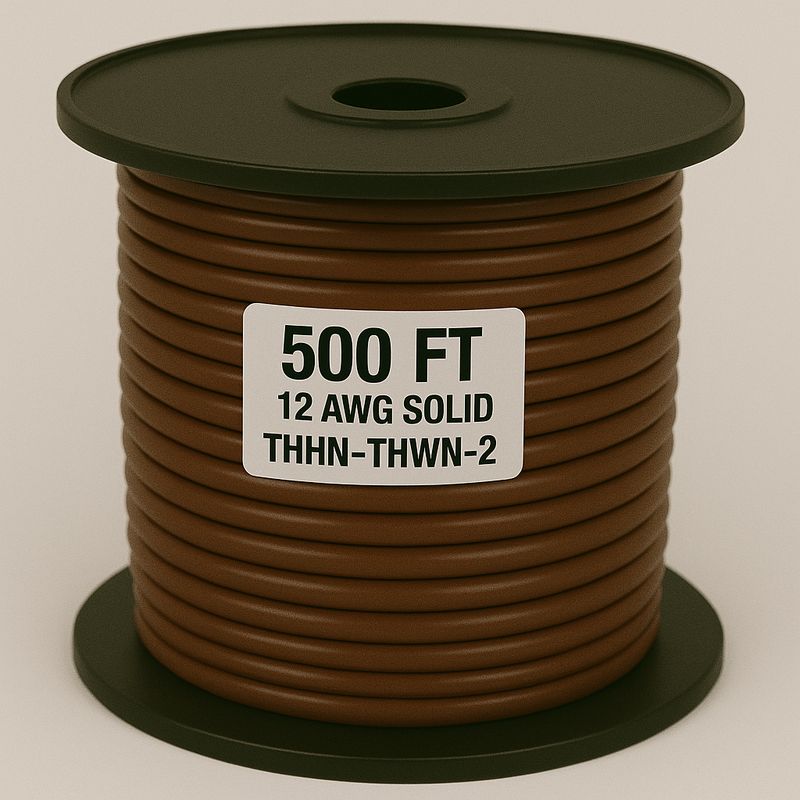 12 AWG-THHN-THWN-2-SOL-BROWN-500FT