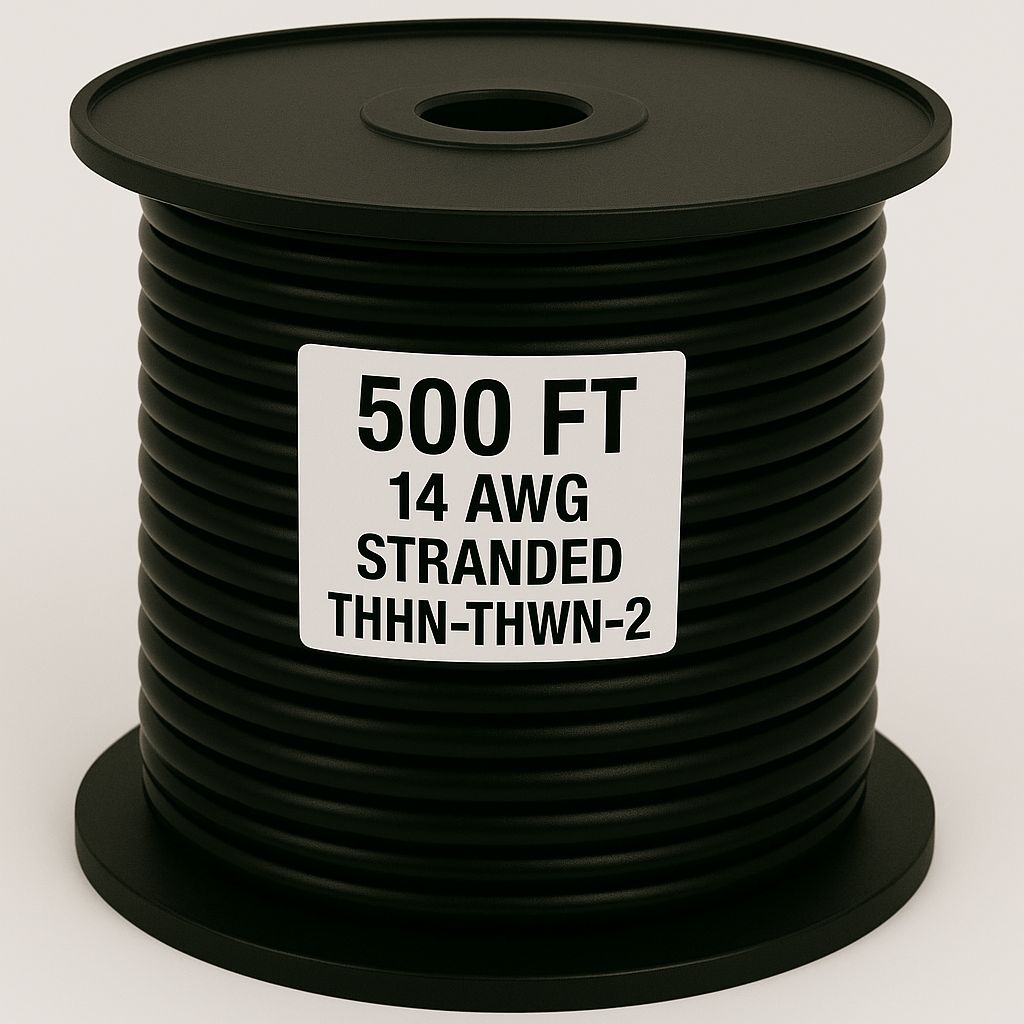 14  AWG-THHN-THWN-2-STR-BLACK-500FT
