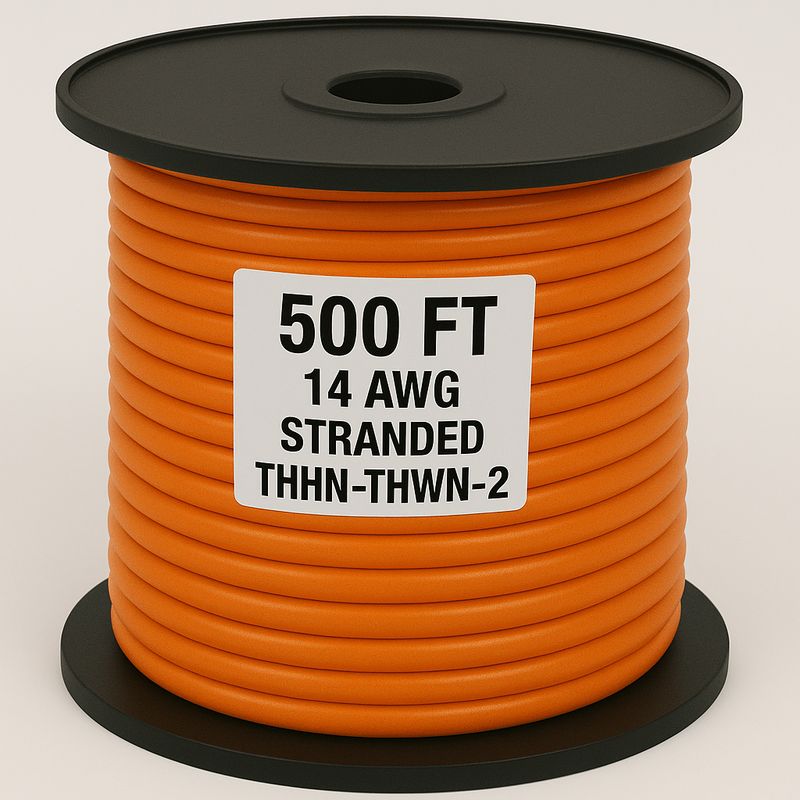 14  AWG-THHN-THWN-2-STR-ORANGE-500FT