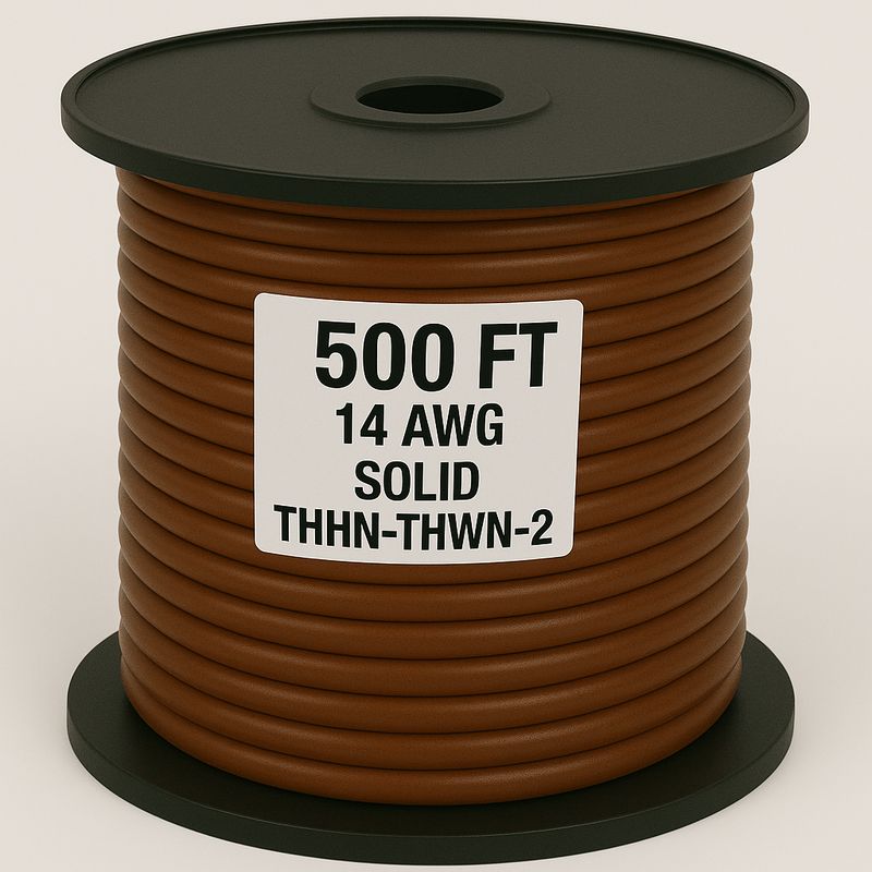 14  AWG-THHN-THWN-2-SOL-BROWN-500FT