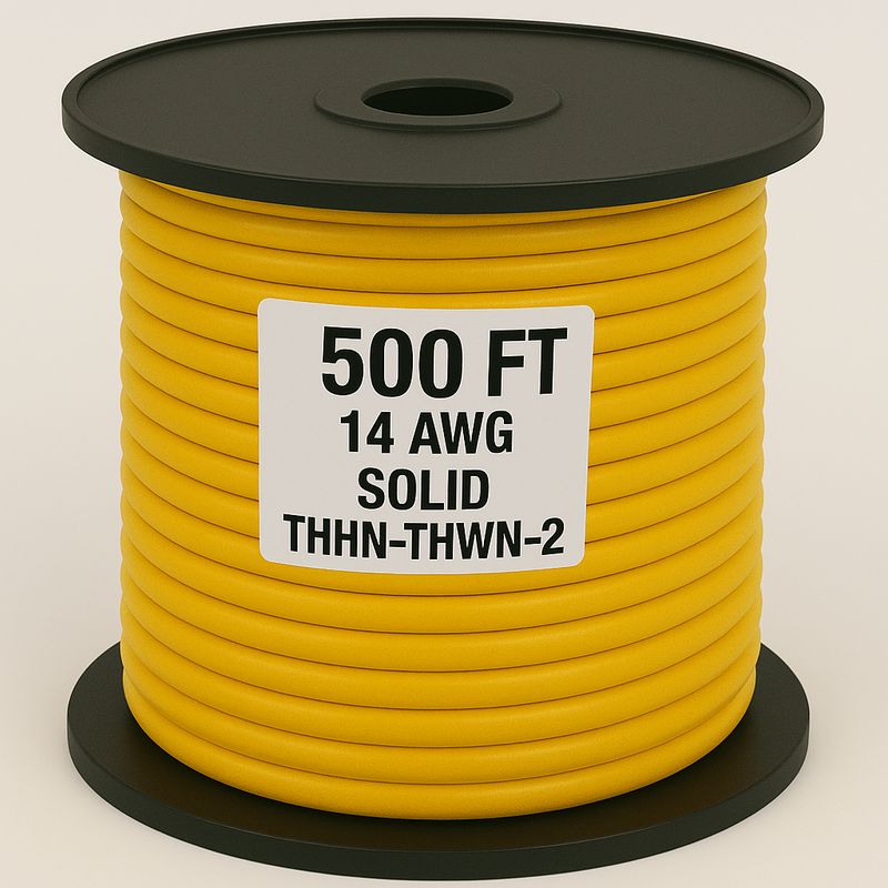 14  AWG-THHN-THWN-2-SOL-YELLOW-500FT