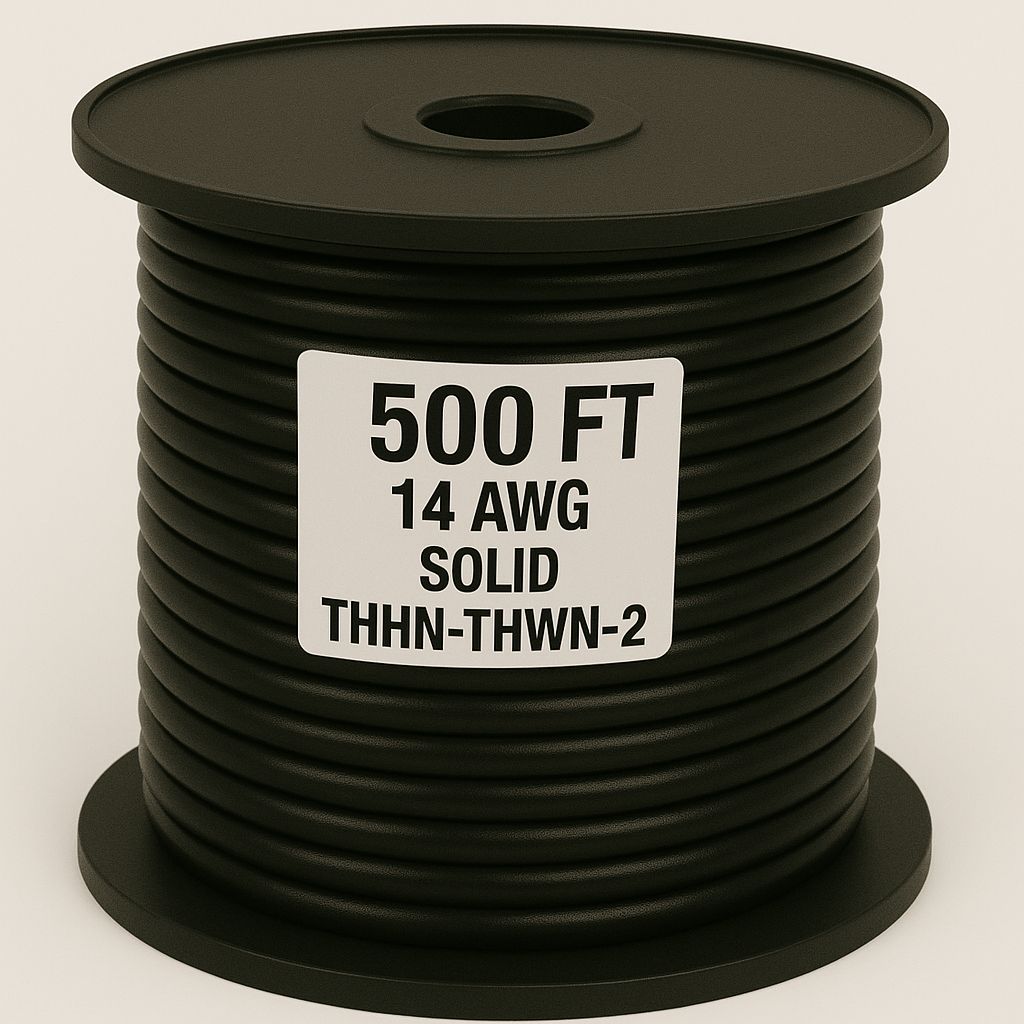 14  AWG-THHN-THWN-2-SOL-BLACK-500FT