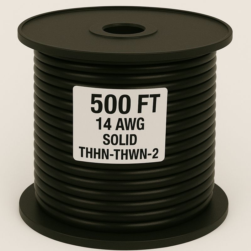 14  AWG-THHN-THWN-2-SOL-BLACK-500FT