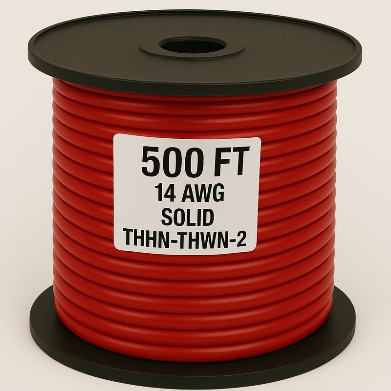14  AWG-THHN-THWN-2-SOL-RED-500FT