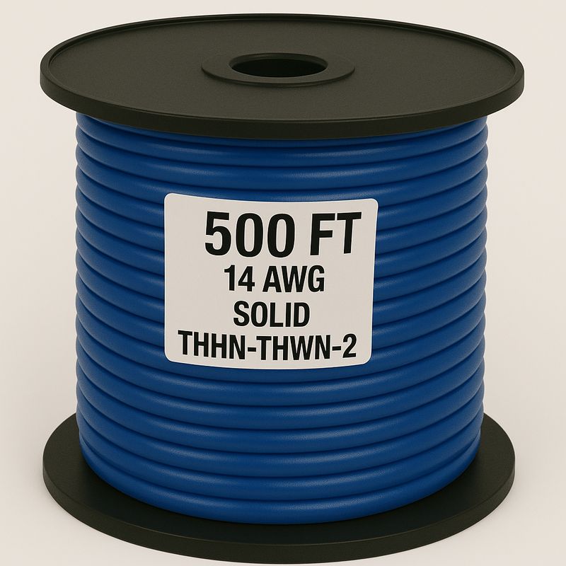 14  AWG-THHN-THWN-2-SOL-BLUE-500FT