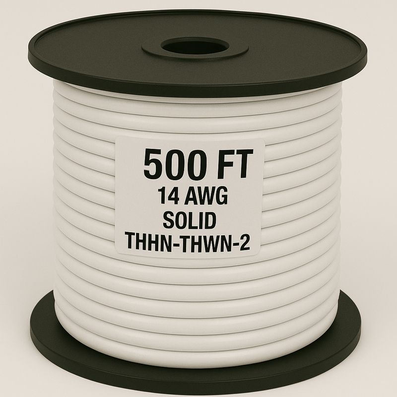 14  AWG-THHN-THWN-2-SOL-WHITE-500FT