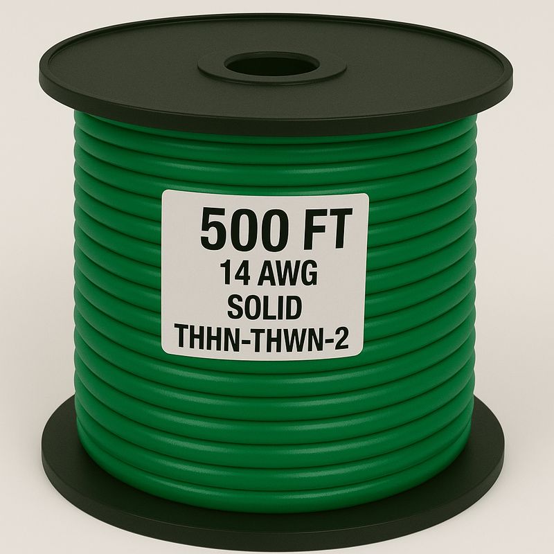 14  AWG-THHN-THWN-2-SOL-GREEN-500FT