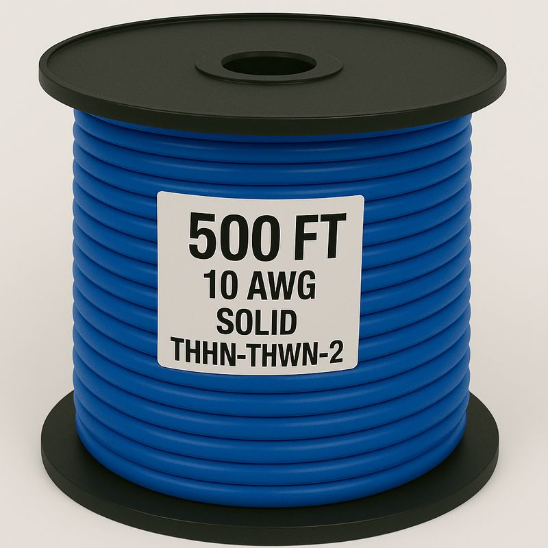 10  AWG-THHN-THWN-2-SOL-BLUE-500FT