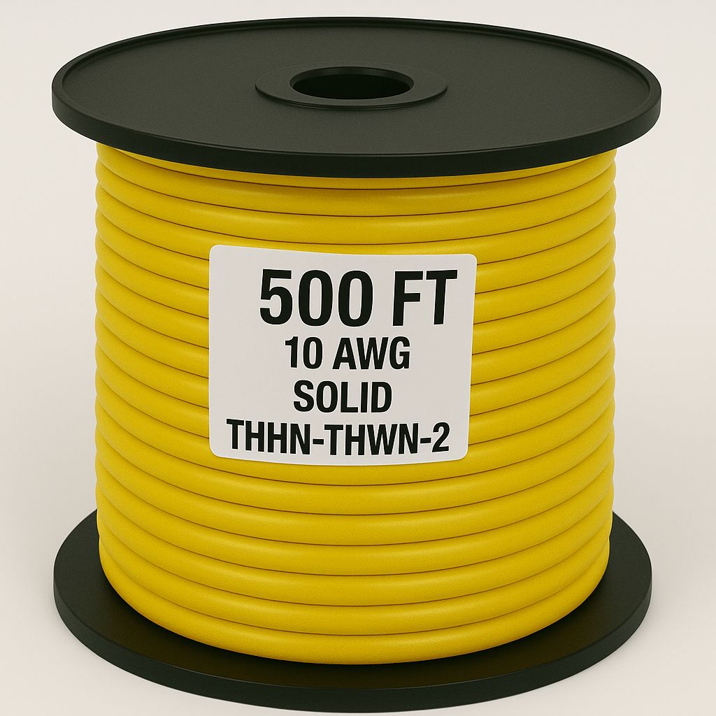 10  AWG-THHN-THWN-2-SOL-YELLOW-500FT