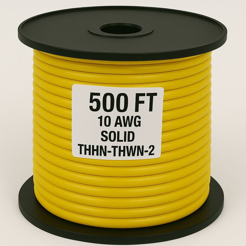 10  AWG-THHN-THWN-2-SOL-YELLOW-500FT