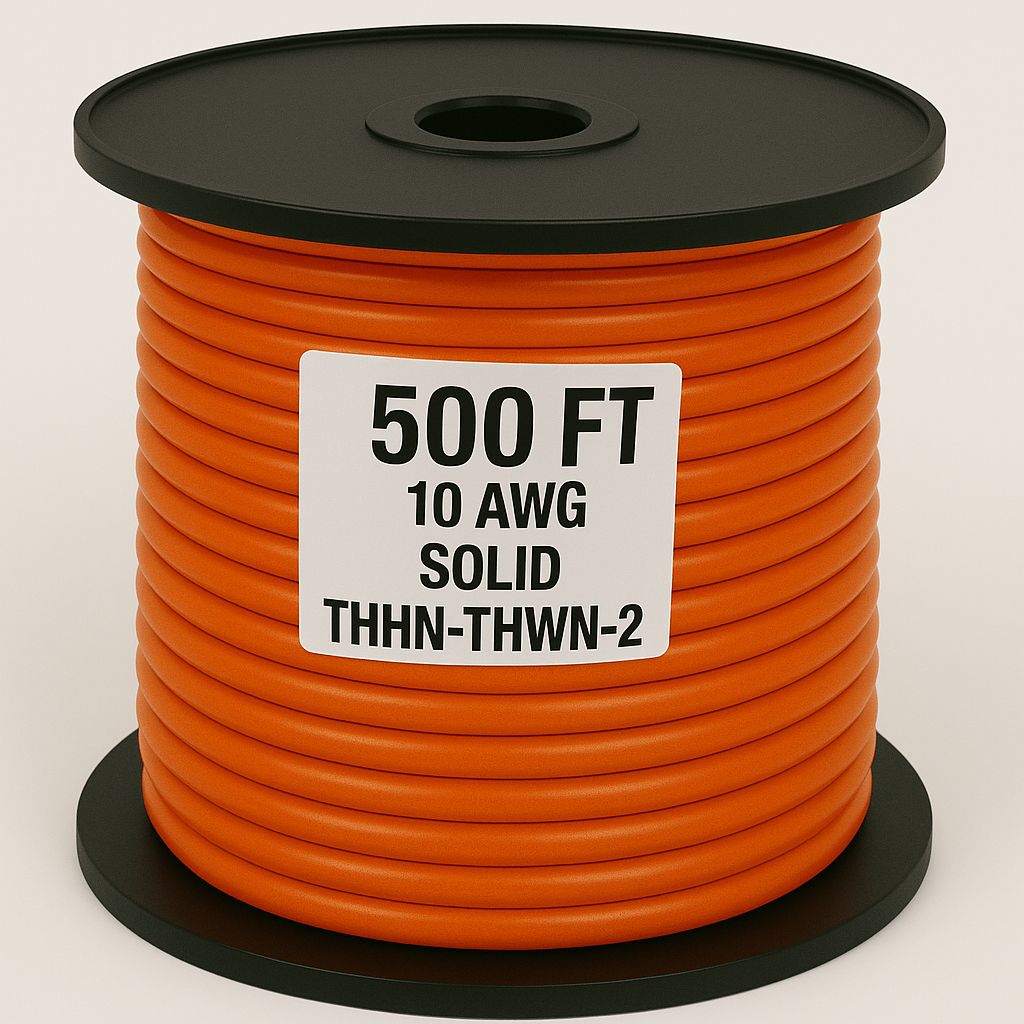 10  AWG-THHN-THWN-2-SOL-ORANGE-500FT