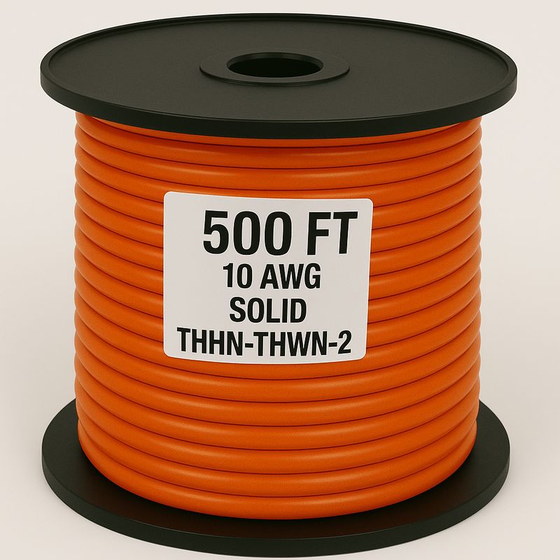 10  AWG-THHN-THWN-2-SOL-ORANGE-500FT