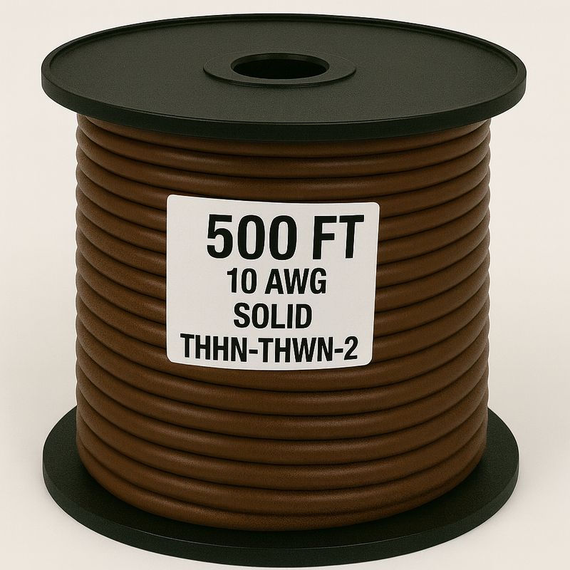10  AWG-THHN-THWN-2-SOL-BROWN-500FT