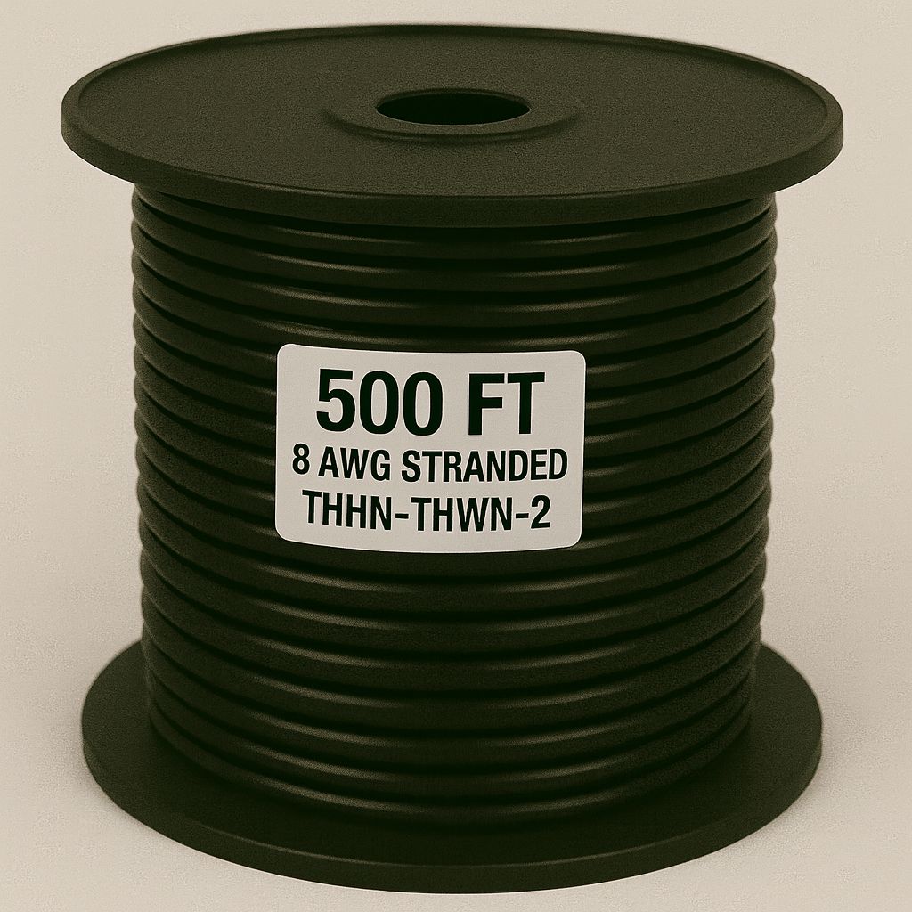 8 AWG-THHN-THWN-2-STR-BLACK-500FT