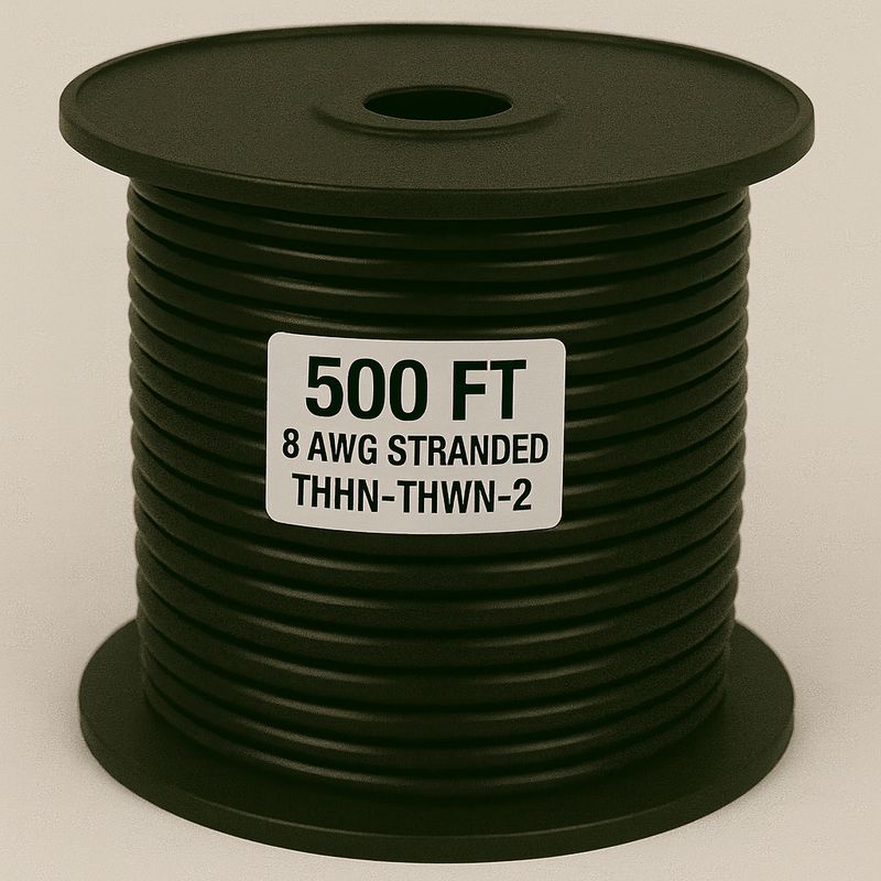 8 AWG-THHN-THWN-2-STR-BLACK-500FT