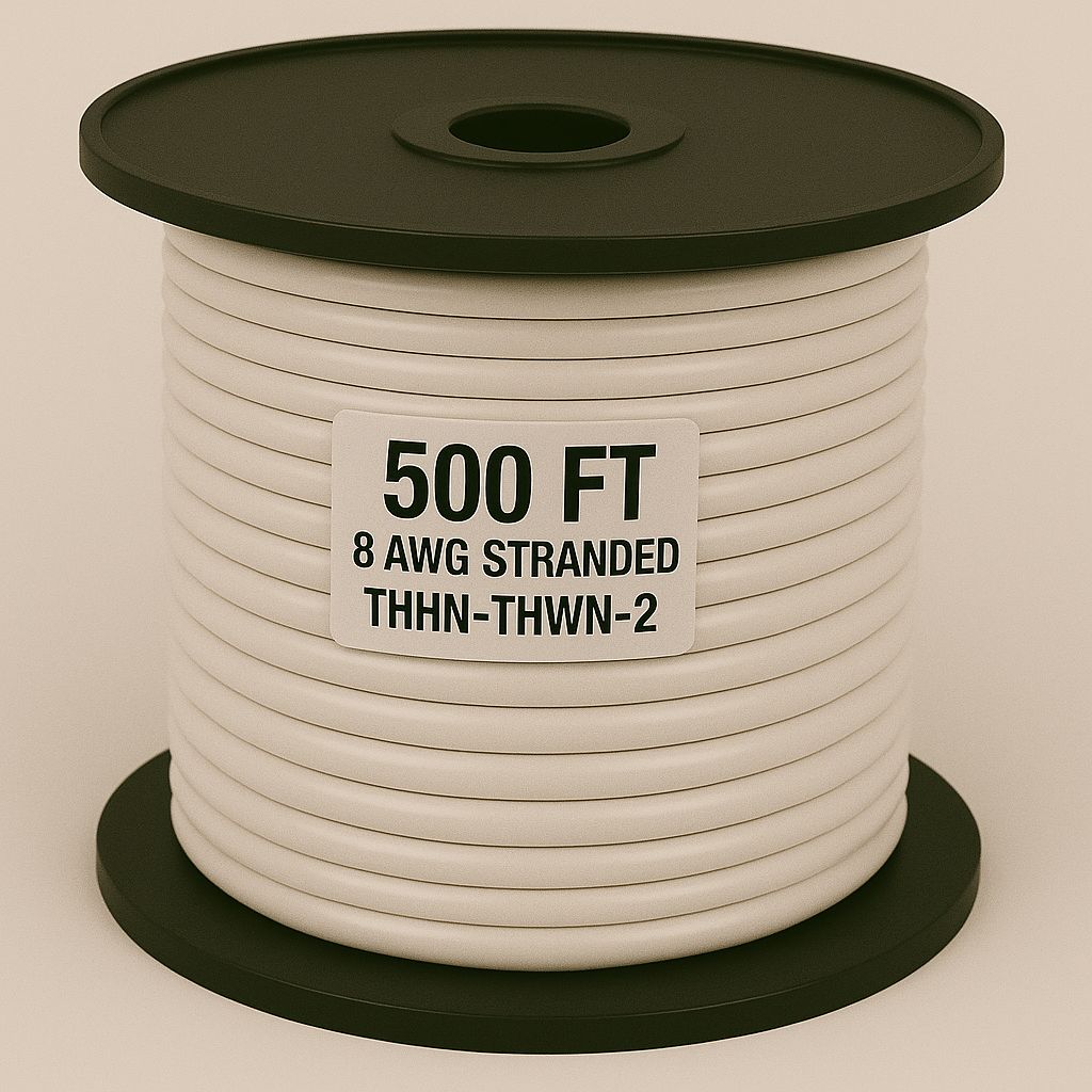 8 AWG-THHN-THWN-2-STR-WHITE-500FT
