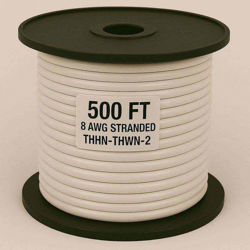 8 AWG-THHN-THWN-2-STR-WHITE-500FT