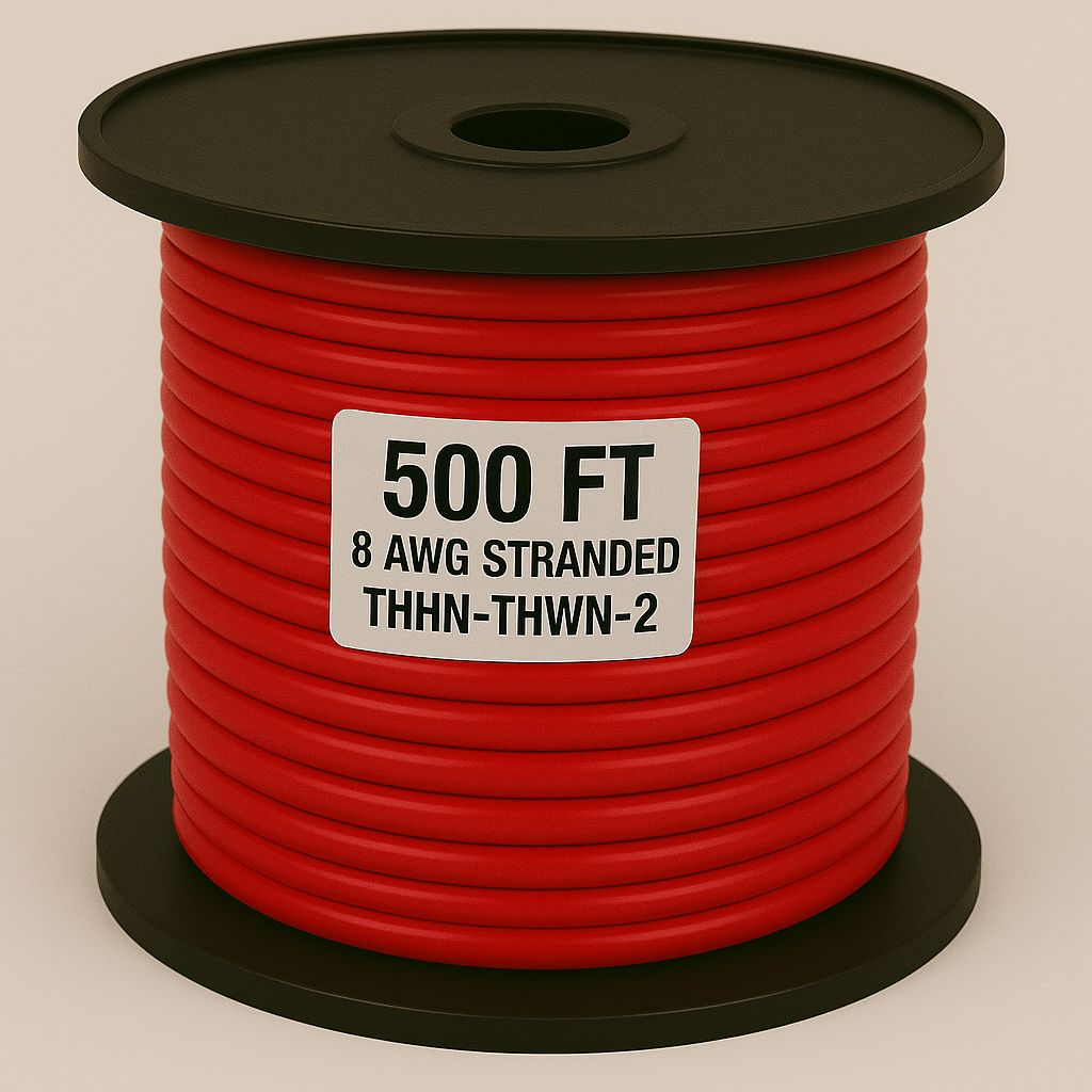 8 AWG-THHN-THWN-2-STR-RED-500FT