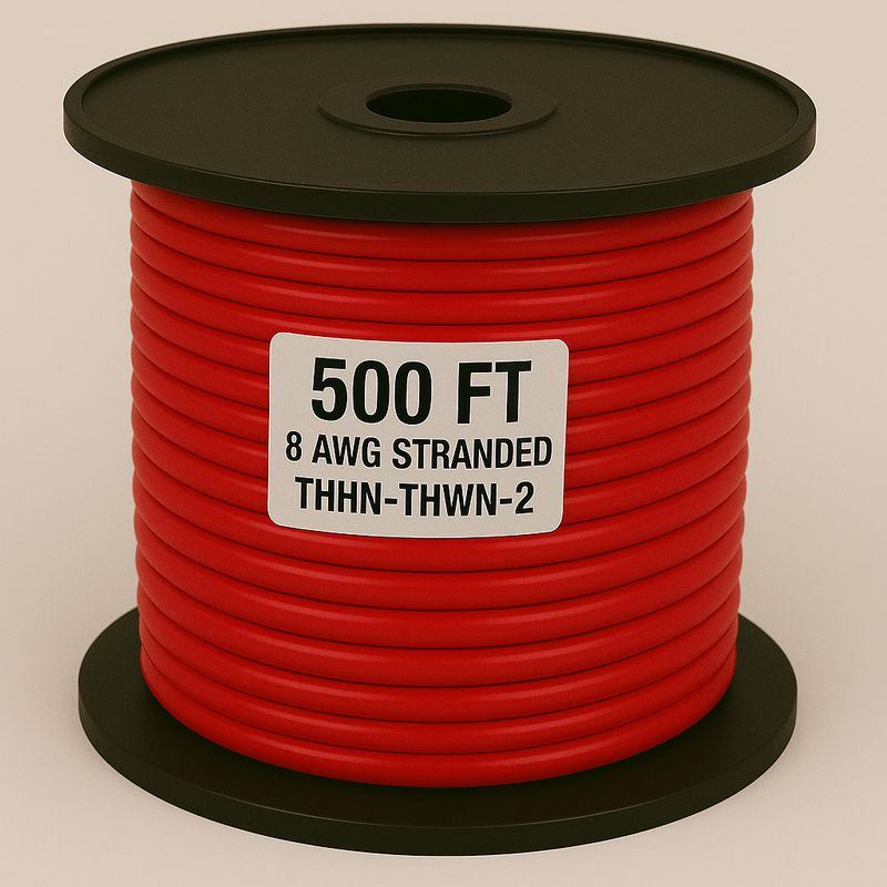 8 AWG-THHN-THWN-2-STR-RED-500FT
