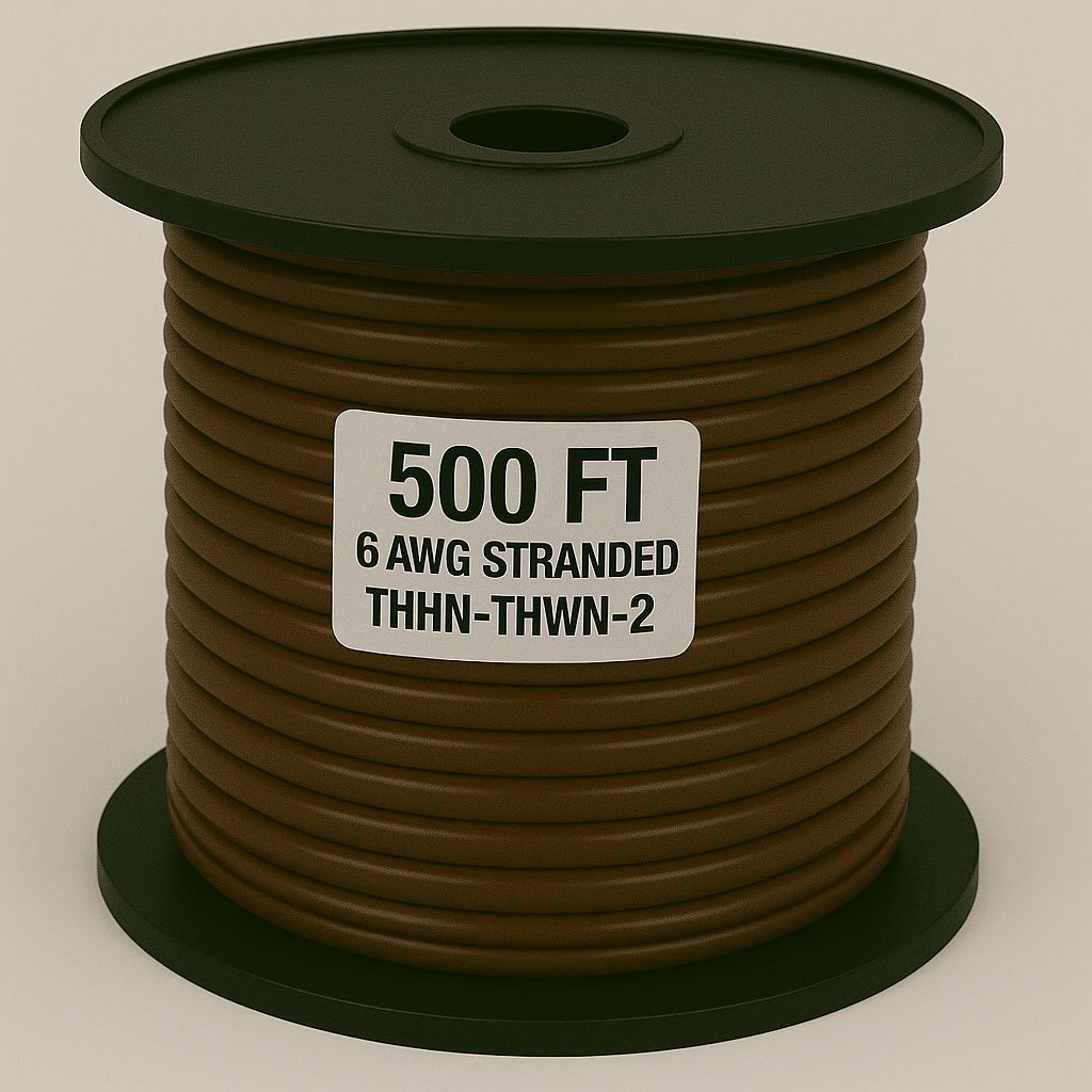 6  AWG-THHN-THWN-2-STR-BROWN-500FT